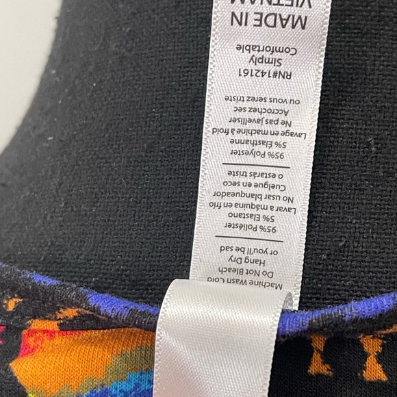 LuLaRoe M Black/Multicolored High Low Tunic‎ - Picture 2 of 7